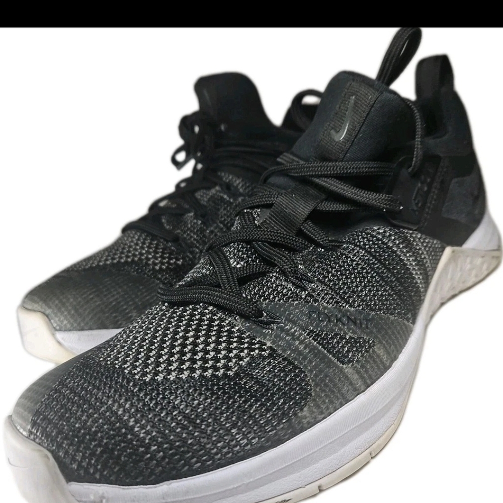 Nike Metcon 3 Flyknit Sneaker Women 9.5 Blk AR5623-001 Crossfit Gym Train  [5C]